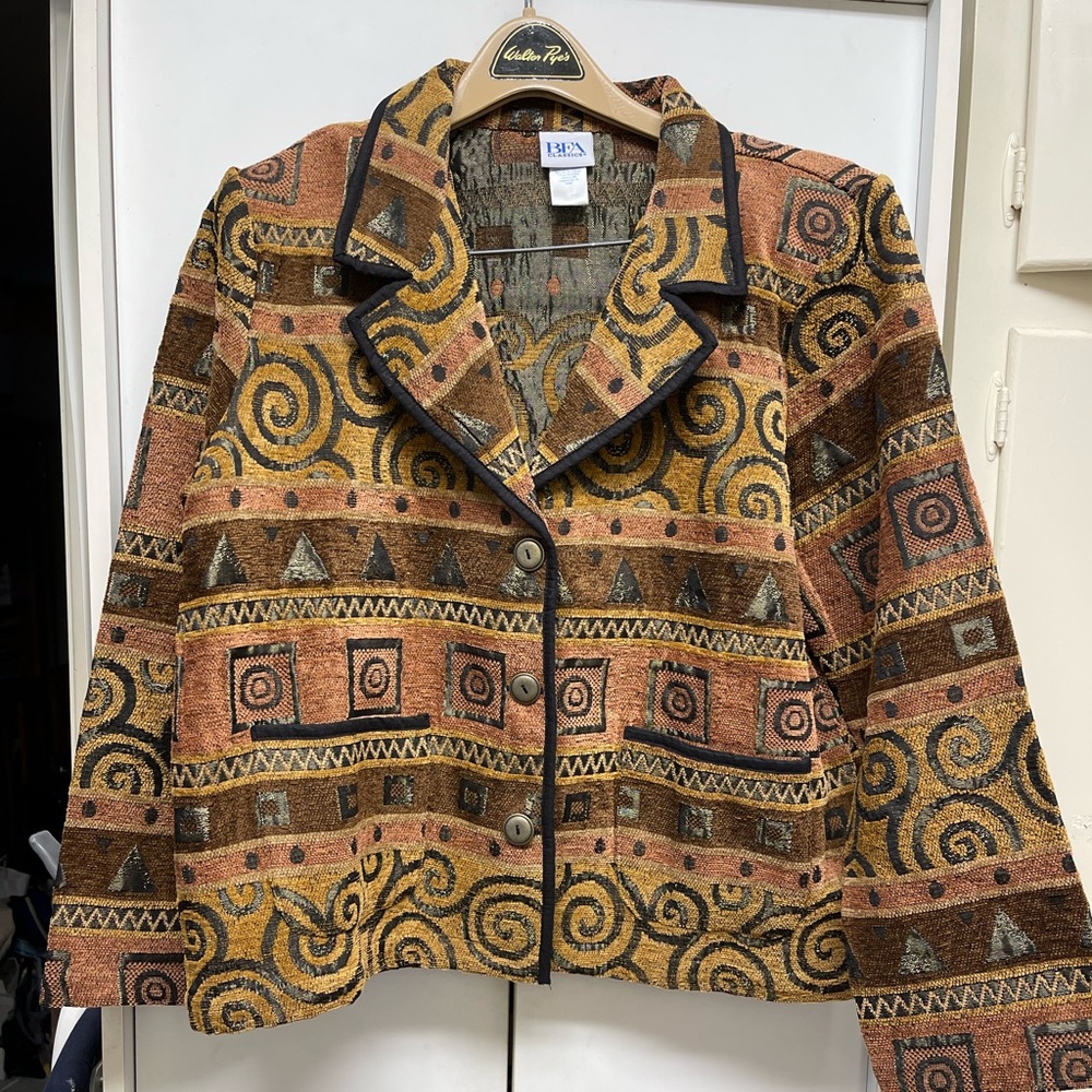 Women’s Jacket Geometric Design Size PL
